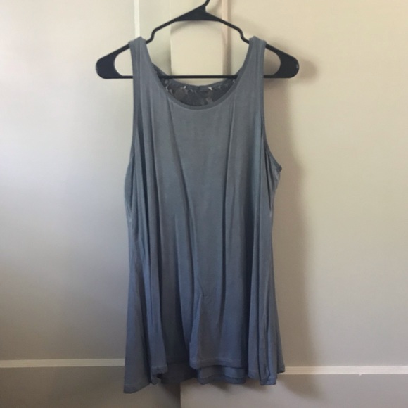 Tops - Grey Tank Top with lace detail NWOT